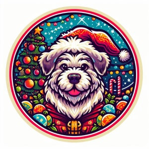 Christmas Dog Sticker | Waterproof, UV Resistant, Vinyl Decal