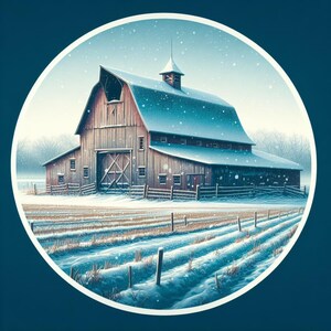 Schuur landschap sticker | Waterdichte vinylsticker