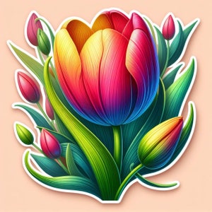 Tulpenbloem | UV-bestendige, waterdichte vinylsticker