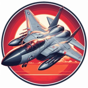 Pegatina Jet Fighter / Impermeable, Resistente a los rayos UV, Calcomanía de pegatina de vinilo