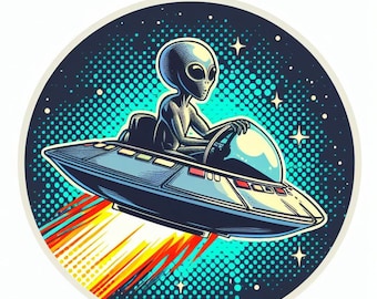 Alien Sticker | UV Resistant, Waterproof Vinyl Decal
