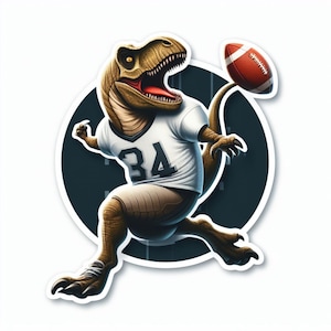 Sports T-rex Window Sticker, Tyrannosaurus Rex Sticker, Dinosaur Sticker | Waterproof Vinyl Decal