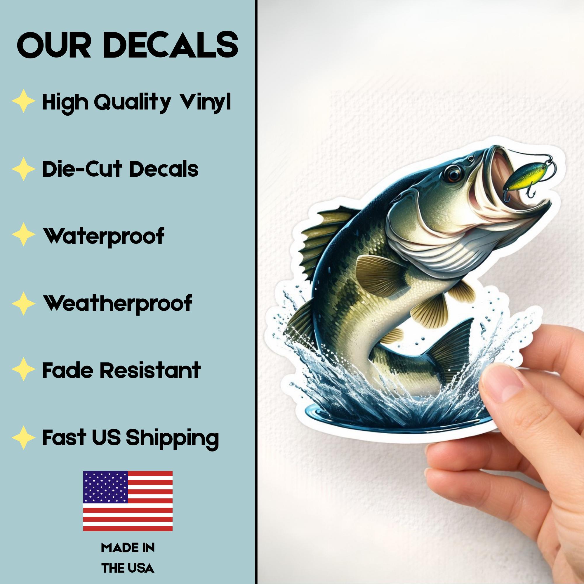 Bass Fishing Sticker | UV Resistant, Waterproof Vinyl Decal - Etsy