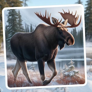 Moose waterdichte vinyl sticker, UV-bestendige sticker, auto vrachtwagen venster bumper sticker sticker