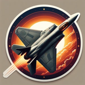 Pegatina Jet Fighter / Impermeable, Resistente a los rayos UV, Calcomanía de pegatina de vinilo