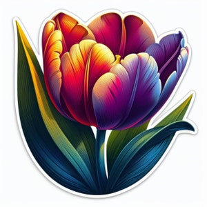 Tulpenbloem | UV-bestendige, waterdichte vinylsticker