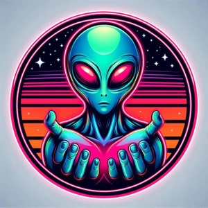 Alien Sticker | Waterproof, UV Resistant, Vinyl  Sticker Decal