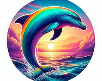 Dolphin Sticker | Waterproof, UV Resistant Vinyl Decal