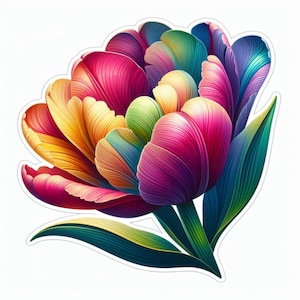 Tulpenbloem | UV-bestendige, waterdichte vinylsticker