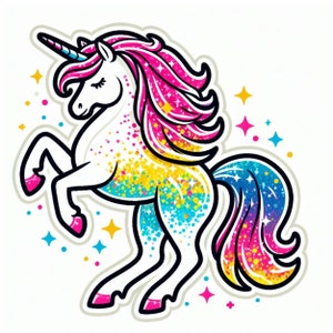 Sticker licorne / Sticker résistant aux UV et imperméable