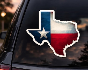 Calcomanía de vinilo impermeable con la bandera de Texas para ventana de coche, portátil, botella de agua, enfriador, funda de teléfono, regalo de recuerdo