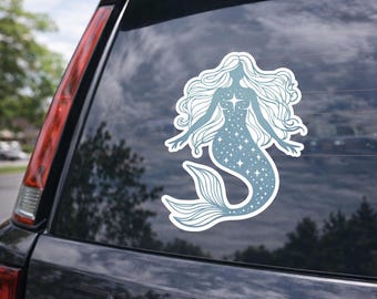 Mermaid Sticker Waterproof Vinyl Decal for Car Window Laptop Water Bottle Phone Case Coastal Beach Aesthetic Gift