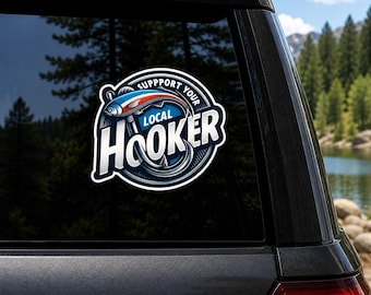 Funny Fishing Sticker | UV Resistant, Waterproof Vinyl Decal