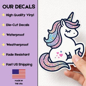 Unicorn Sticker / UV Resistant, Waterproof Sticker Decal image 8