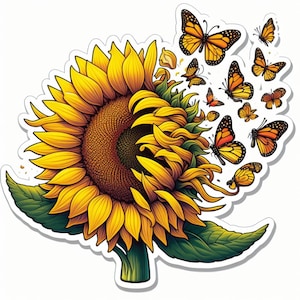 Zonnebloem | UV-bestendige, waterdichte vinylsticker