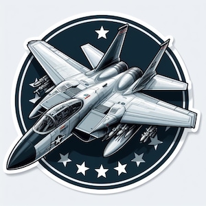 Pegatina Jet Fighter / Impermeable, Resistente a los rayos UV, Calcomanía de pegatina de vinilo