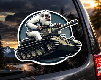 イエティ タンク ステッカー 3インチ 防水ビニール デカール 車 トラック 窓 ノートパソコン クーラー用 おもしろ ビッグフット ミリタリー ノベルティ バンパーステッカー