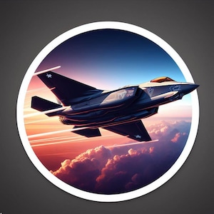 Pegatina Jet Fighter / Impermeable, Resistente a los rayos UV, Calcomanía de pegatina de vinilo