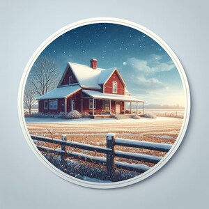 Boerderij landschap sticker | Waterdichte vinylsticker