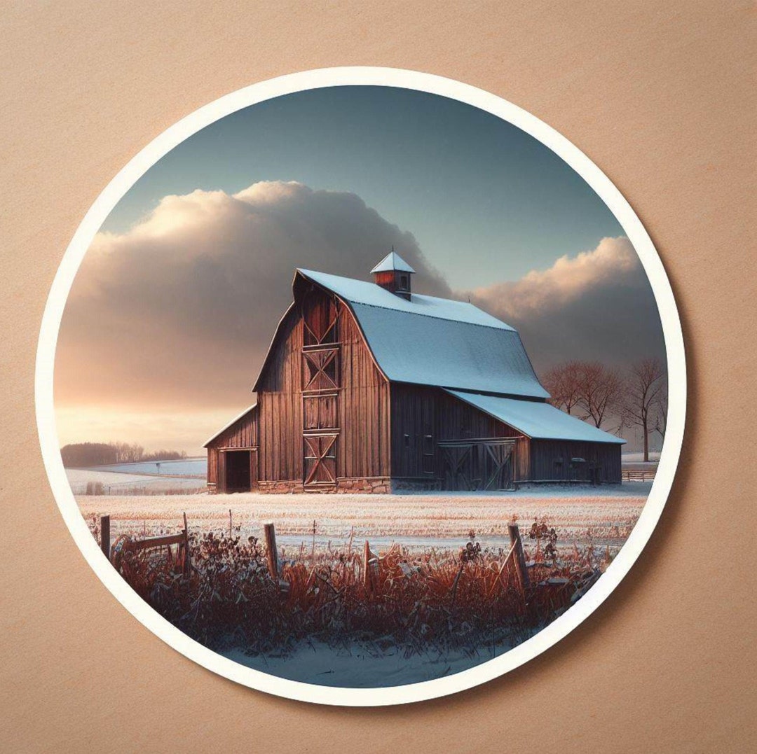 Rustic Barn Stickers Barn Scenery Sticker | Waterproof Vinyl Decal - Etsy