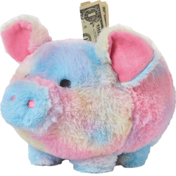 Personalized Plush Bank for Kids, Stuffed Animal Coin Bank