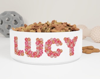 Personalized Dog Bowl Cat Pet Bowl with Name Gift for Pet Food Bowl Water Bowl Small Cat Bowls Ceramic 6"