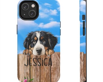 Personalized Bernese Mountain Dog iPhone Case, Custom Bernese Mountain Dog Phone Case, Dog iPhone Case, Berner Mom Gift, Berner Phone Case