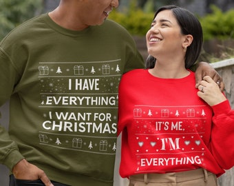 Ugly Christmas Sweater Couple, Funny Ugly Matching Christmas Sweater, It’s Me I’m Everything Couples Christmas Sweater, Funny Xmas Gift