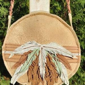 Handmade Round Suede Feather Purse