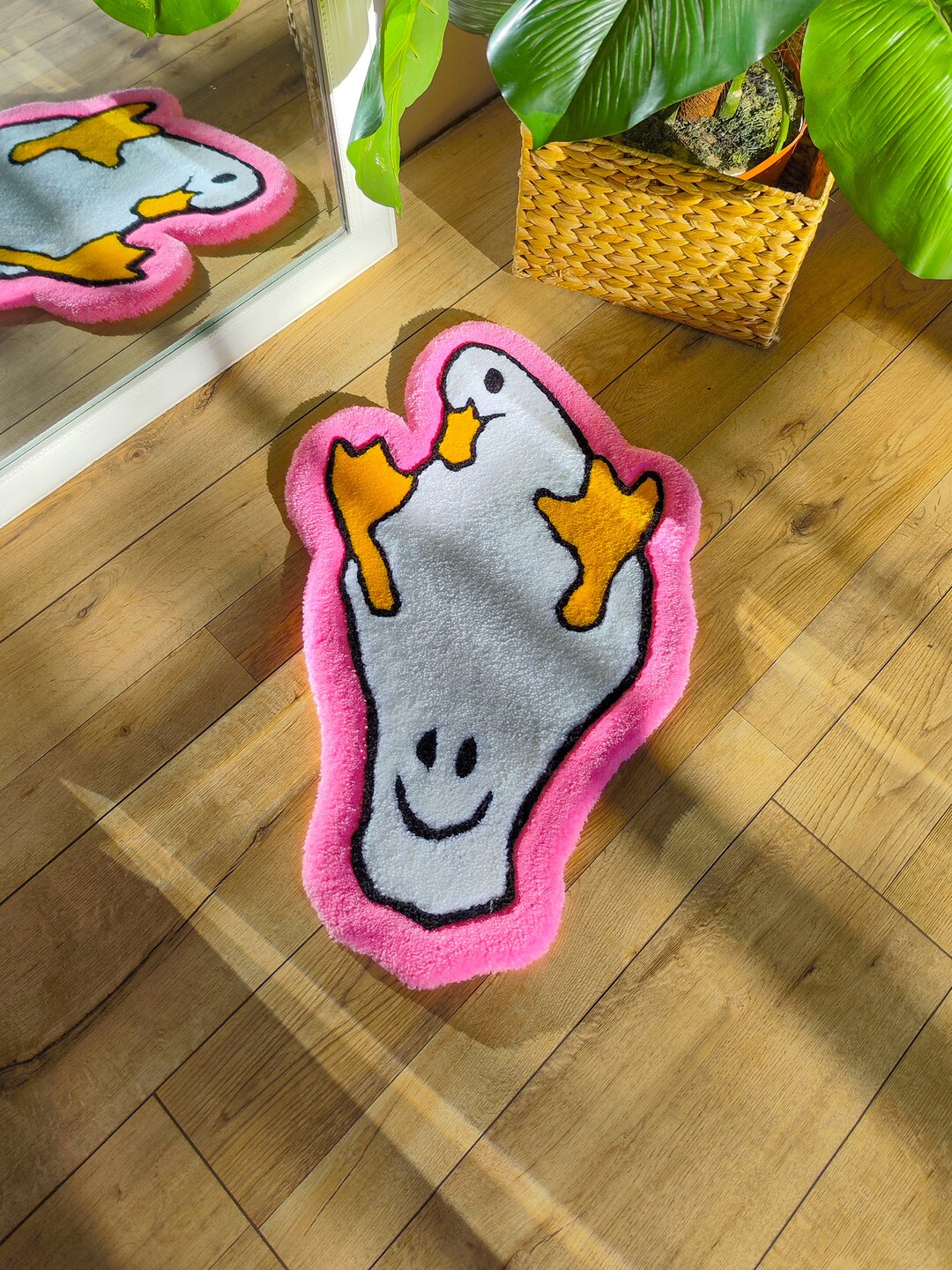 Pink Duck Rug Custom Pink Duck, Fluffy Rug, Housewarming Gift Handmade Unique Gift - Etsy