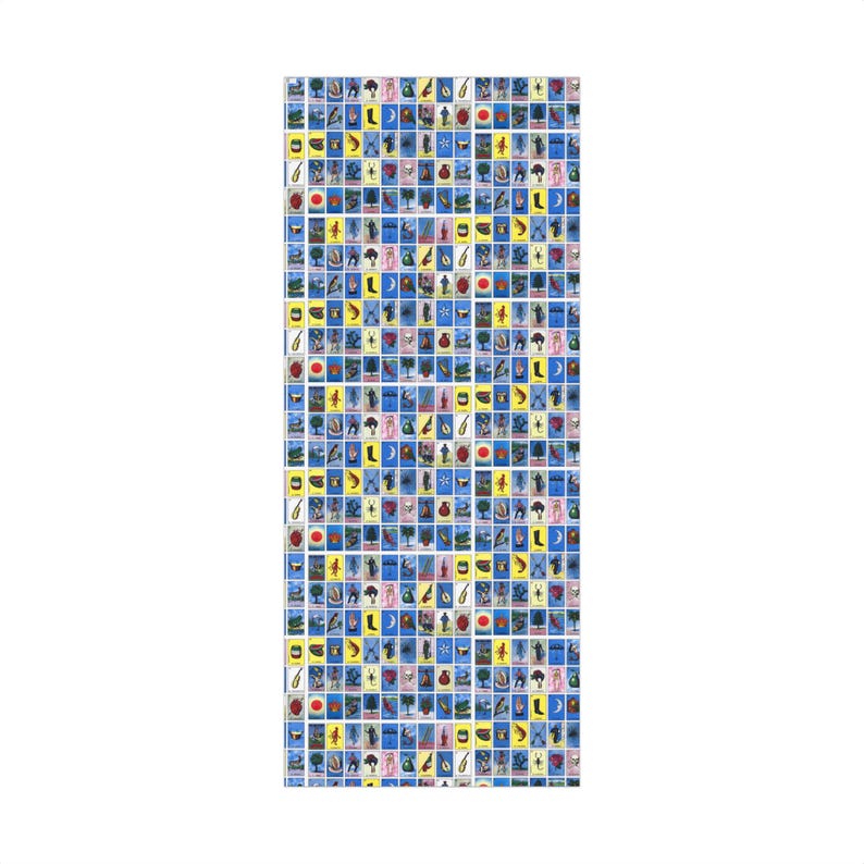 Leteria Pattern Lotería Card Pattern Gift Wrap – Mexican Bingo Fiesta Wrapping Paper ...