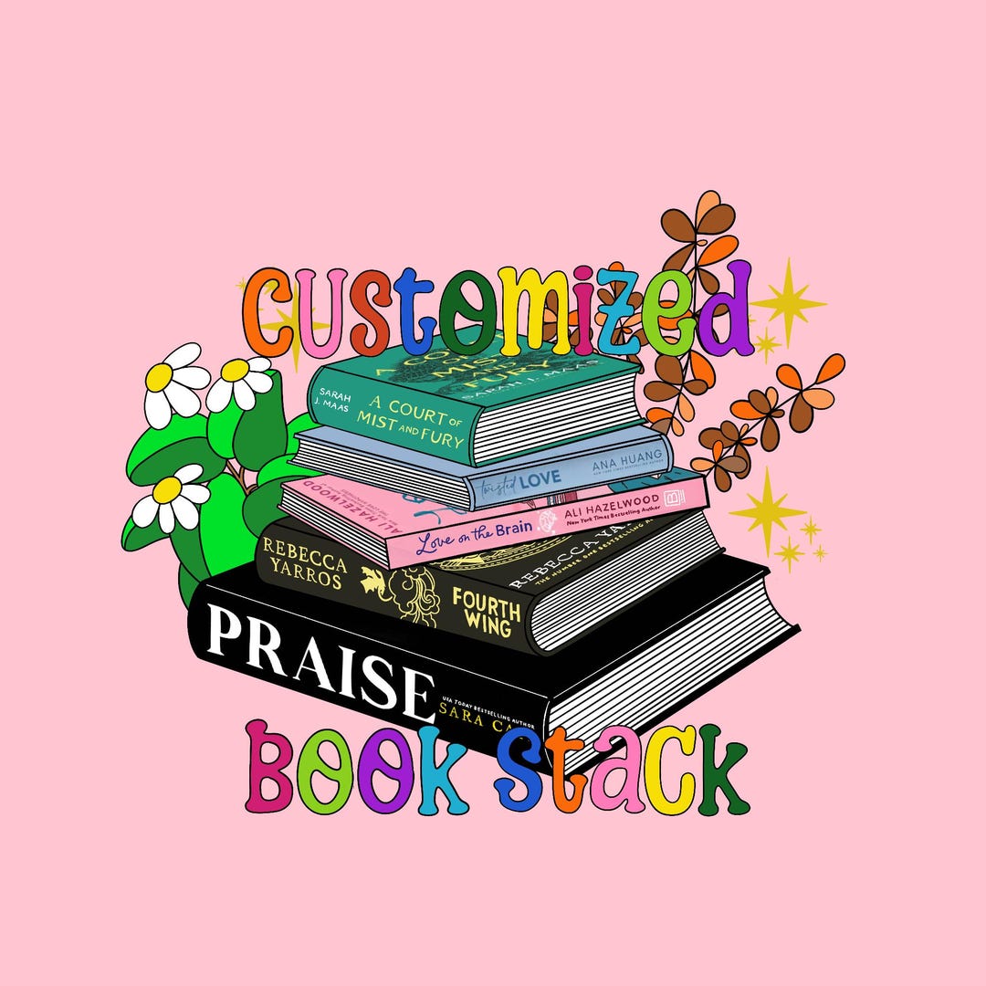 Personalized Stack Books Custom Book Stack L Choose up to 5 Books - Etsy