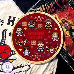 Stranger Stuff Sottosopra Versione 2 HFire Club Schema Punto Croce, Serie TV Spaventosa Horror Halloween Mostri Fandom Principiante Facile