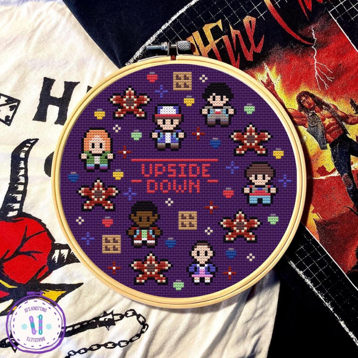 Stranger Stuff Upside Down Chart: Cross Stitch Pattern, Tv Show Scary ...