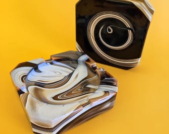 Vintage Pressed Glass Ashtray from the 1970s - Made in Yugoslavia