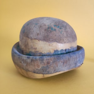 Antique Wooden Hat Form Vintage Milliner Mad Hatter Hatmakers Millinery Mold