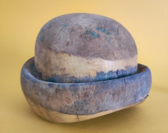 Antique Wooden Hat Form Vintage Milliner Mad Hatter Hatmakers Millinery Mold