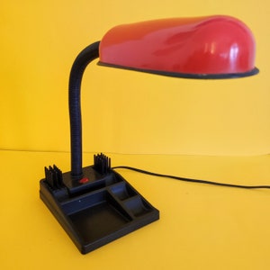 Flexible Desk Lamp with Pencil Holder / 1980s