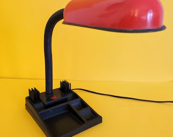 Flexible Desk Lamp with Pencil Holder / 1980s