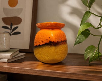 Vintage West Germany Vase | Fat Lava Mid Century Drip Glaze Pottery