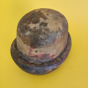 Antique Wooden Hat Form Vintage Milliner Mad Hatter Hatmakers Millinery Mold