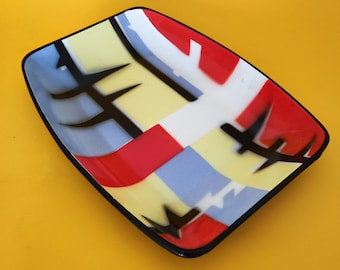 Vintage 1950s EMO Celje Fruit Basket - Mid-Century Modern Enamel Tray