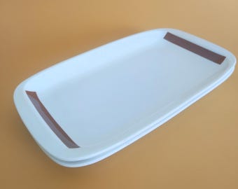 Vintage Jugokeramika Yugoslavia Oval Serving Dish 33x19 cm | Mid-Century Modern Porcelain Plate | Retro Tableware