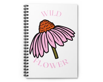 Wildflower notebook, flower notebook, gift notebook, nature notebook, spring notebook, cone flower notebook, birthday gift notebook