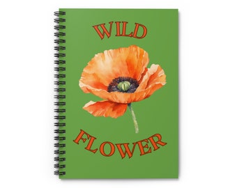Wildflower notebook, flower notebook, gift notebook, nature notebook, spring notebook, watercolor flower notebook, birthday gift notebook