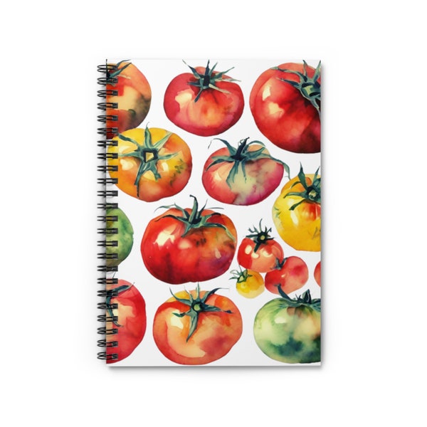 Spiral Notebook, garden notebook, tomato notebook, spring notebook, birthday gift, gardener gift, gift for her, gift for him, gift for mom