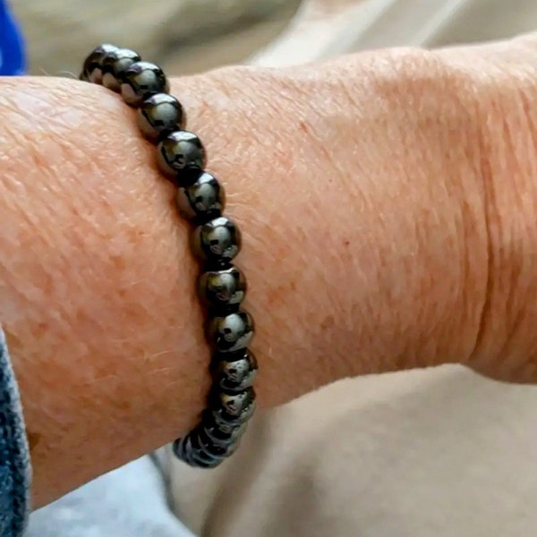 Energized Magnetic Therapy Bead Bracelet 8mm Arthritis, Weight Management, Balance, and EMF Protection