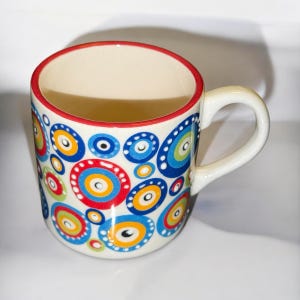 Custom Ceramic Coffee Mug | Hand-Painted Evil Eye Ceramic Coffee & Espresso Cup