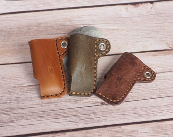 Étui « mini » pour briquet BIC J25, 100 % fait main en cuir