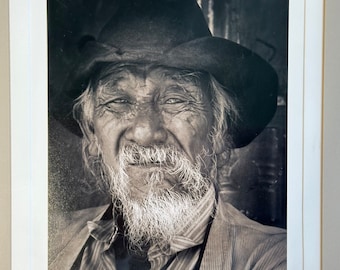 "Sepia Cowboy Foto, ""Yesterday's Cowboy"" signierter Sepia Archival Druck von JL ""Woody"" Hölzern."